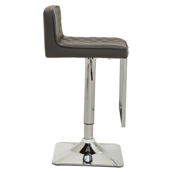 Dark Grey And Chrome Square Base Bar Stool 4