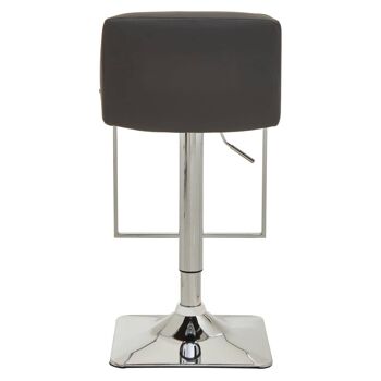 Dark Grey And Chrome Square Base Bar Stool 5