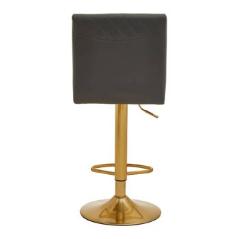 Dark Grey And Gold Bar Stool With Round Base 5