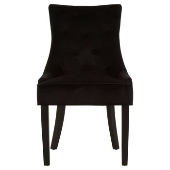 Daxton Black Velvet Buttoned Dining Chair 1