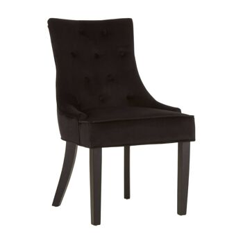 Daxton Black Velvet Buttoned Dining Chair 3