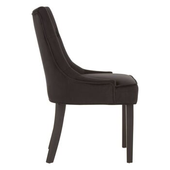 Daxton Black Velvet Buttoned Dining Chair 4