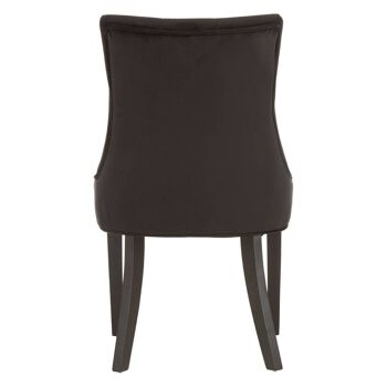 Daxton Black Velvet Buttoned Dining Chair 5