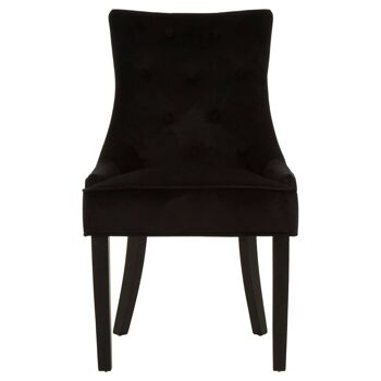 Daxton Black Velvet Buttoned Dining Chair 6