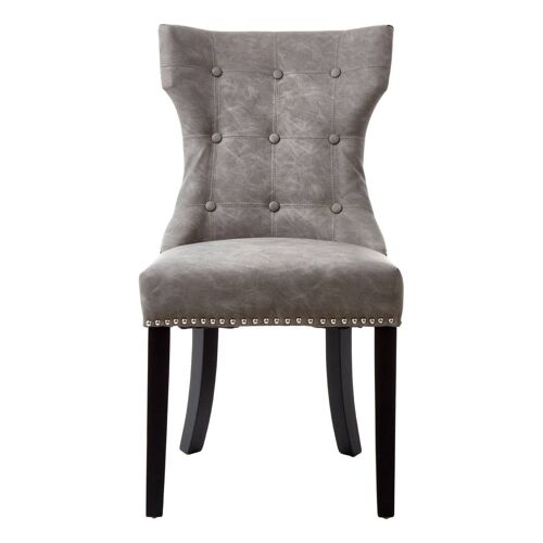 Daxton Grey Leather Effect Dining Chair