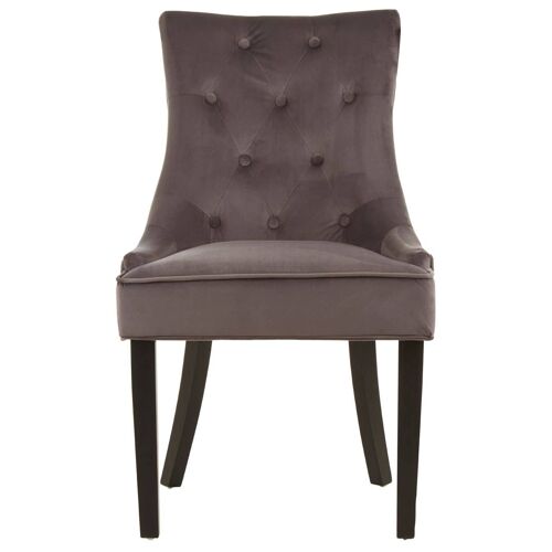 Daxton Storm Grey Buttoned Dining Chair