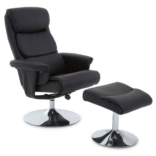 Denton Black Leather Reclining Chair