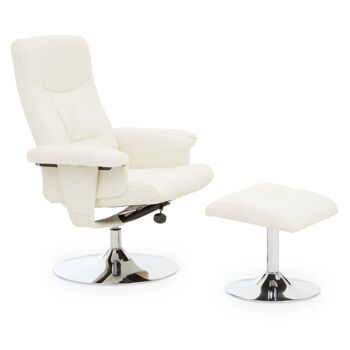 Denton White Leather Effect Recliner 6