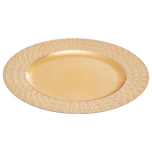 Dia 24 Pc Gold Finish Octagon Charger Plate