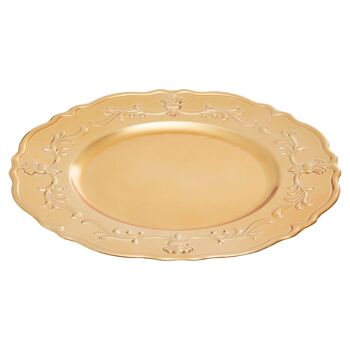 Dia 24 Pc Gold Finish Baroque Charger Plate 2