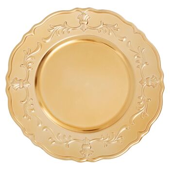 Dia 24 Pc Gold Finish Baroque Charger Plate 7