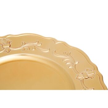 Dia 24 Pc Gold Finish Baroque Charger Plate 8