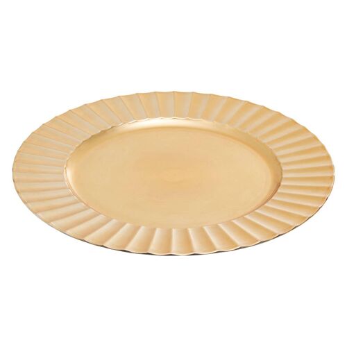 Dia 24 Pc Gold Finish Wave Rim Charger Plate