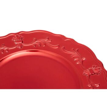 Dia 24 Pc Red Finish Baroque Charger Plate 4