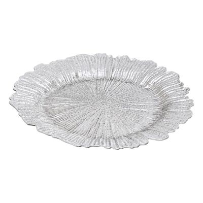 Dia 24 Pc Silver Finish Reef Charger Plate