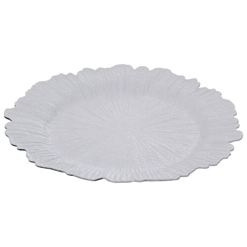 Dia 24 Pc White Finish Reef Charger Plate