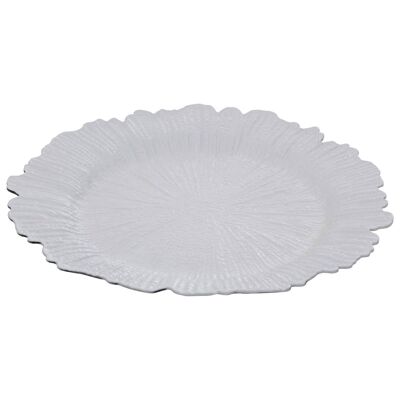 Dia 24 Pc White Finish Reef Charger Plate