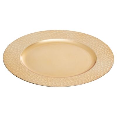 Dia 24pc Gold Finish Hammered Charger Plate