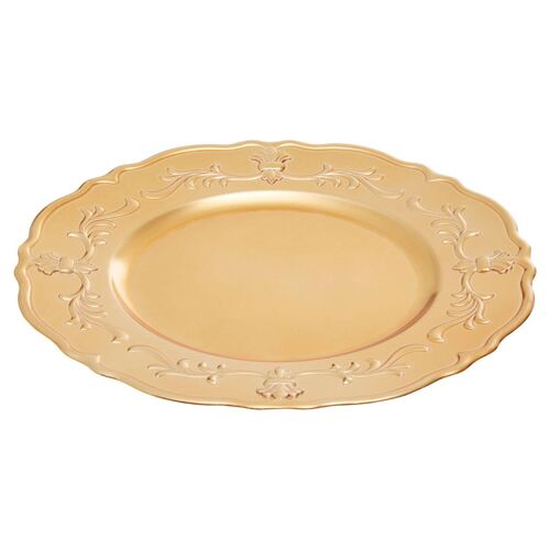 Dia 36 Pc Gold Finish Baroque Charger Plate