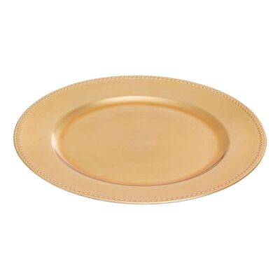 Dia 36 Pc Gold Finish Dotted Charger Plate