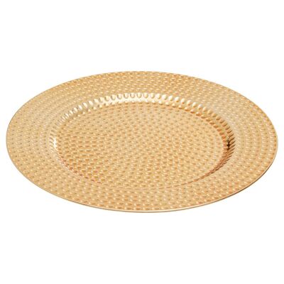 Dia 36 Pc Gold Finish Hammered Charger Plate