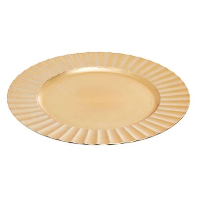 Dia 36 Pc Gold Finish Wave Rim Charger Plate