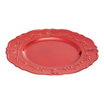 Dia 36 Pc Red Finish Baroque Charger Plate 1