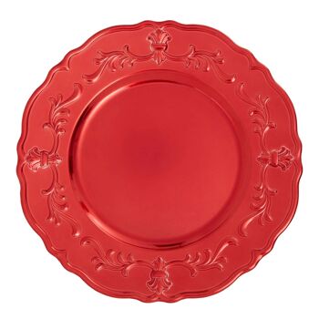 Dia 36 Pc Red Finish Baroque Charger Plate 3