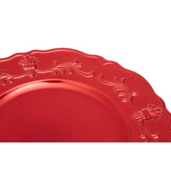 Dia 36 Pc Red Finish Baroque Charger Plate 8