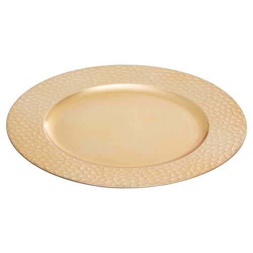 Dia Gold Charger Plate with Hammered Rim