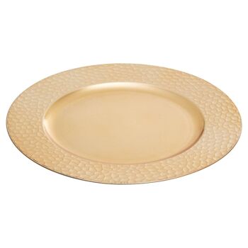 Dia Gold Charger Plate with Hammered Rim 1