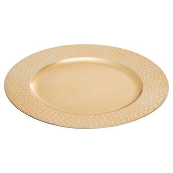 Dia Gold Charger Plate with Hammered Rim 2