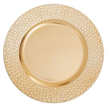 Dia Gold Charger Plate with Hammered Rim 3