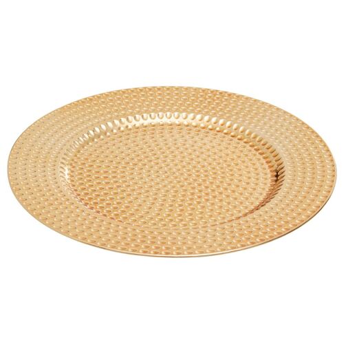 Dia Gold Finish Dotted Charger Plate