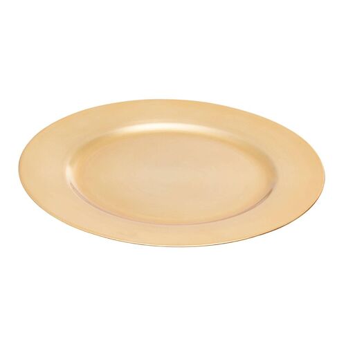 Dia Gold Finish Flat Style Charger Plate