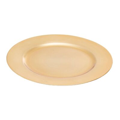 Dia Gold Finish Flat Style Charger Plate