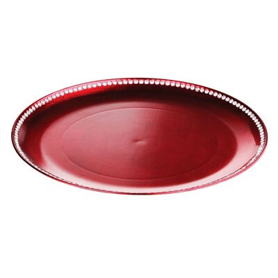 Dia Red Charger Plate with Diamante Detail