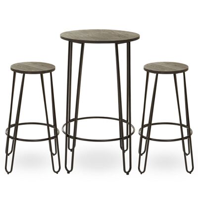 District 3pc Bar Table and Stool Set