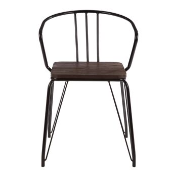 District Black Metal and Elm Wood Arm Chair 1