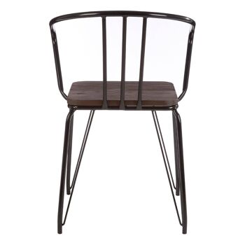 District Black Metal and Elm Wood Arm Chair 10