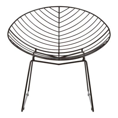 District Black Metal Wire Rounded Wire Chair