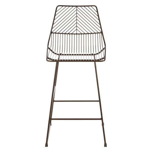 District Bronze Metal Wire Tapered Bar Chair