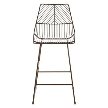 District Bronze Metal Wire Tapered Bar Chair 2