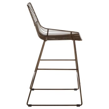 District Bronze Metal Wire Tapered Bar Chair 4
