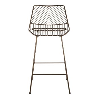 District Bronze Metal Wire Tapered Bar Chair 5