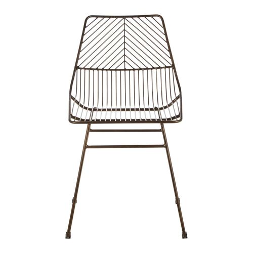 District Bronze Metal Wire Tapered Wire Chair