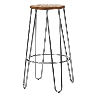 District Chrome Hairpin Stool
