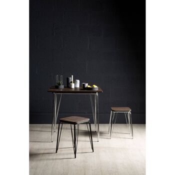 District Chrome Metal / Elm Small Wood Stool 9