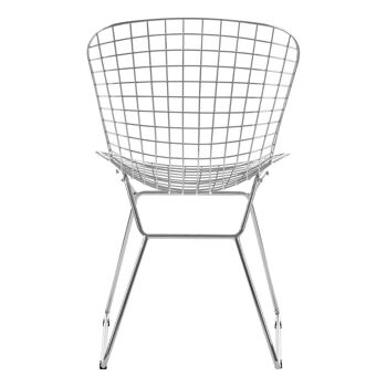 District Chrome Metal Grid Frame Wire Chair 5