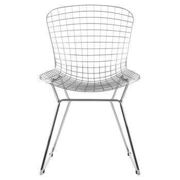 District Chrome Metal Grid Frame Wire Chair 7